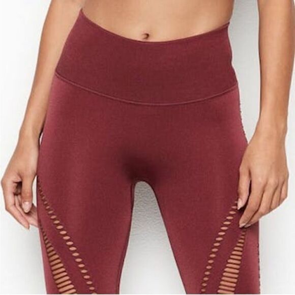 Victorias Secret Sport Seamless High Rise Red Currant Tights Size XS - Picture 3 of 6